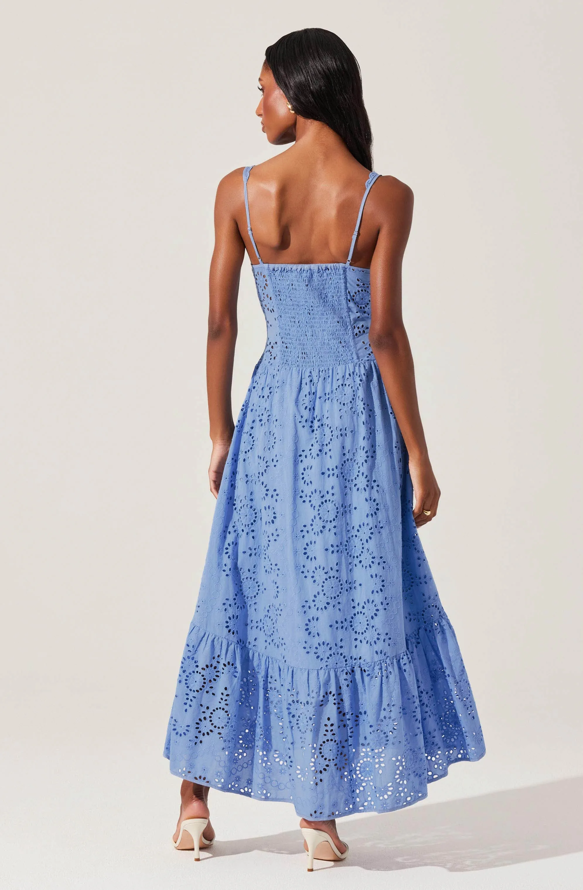 Yamila Eyelet Corset Midi Dress