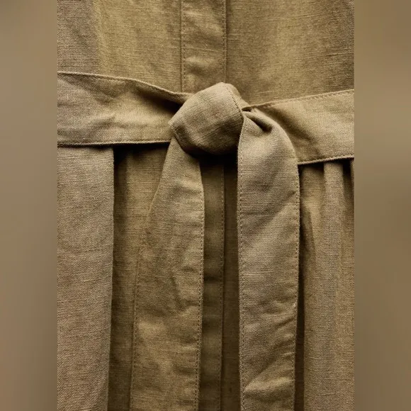 ZARA LINEN BLEND MIDI DRESSColor: Green * Size : S