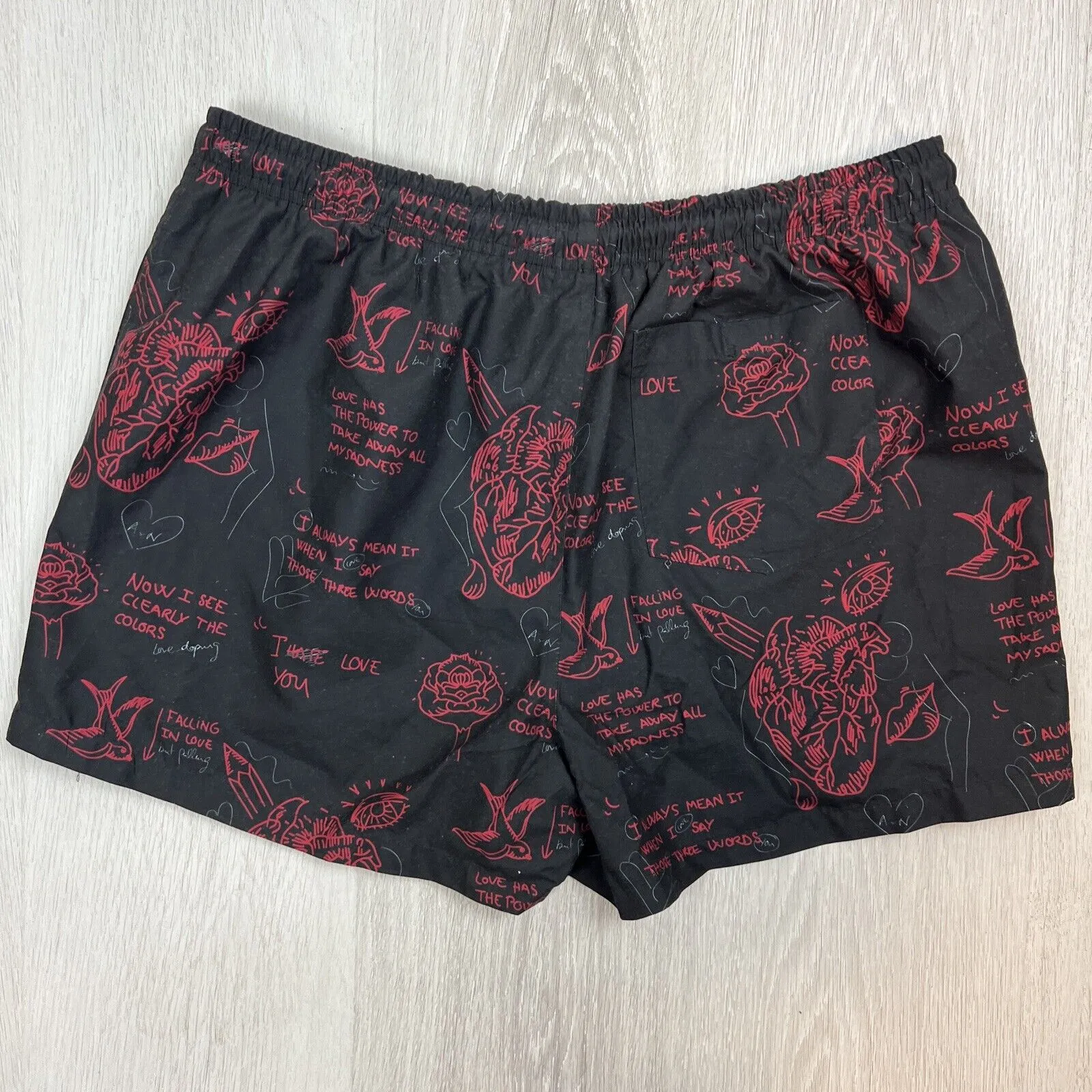 ZARA Mens Black Swim Shorts Board Shorts Beach Shorts Size XL